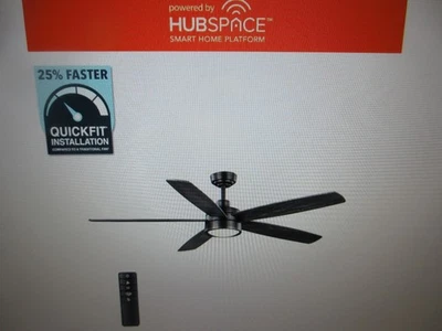 Home Decorators Driskol 60 in. LED Matte Black Smart Ceiling Fan with Remote - Image 1 of 4