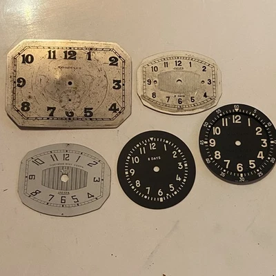 BULK DEAL LOT OF ANTIQUE 8 DAYS POCKET WATCH DIALS  - FOR RESTORATION  - Image 1 of 2