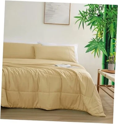 Juegos de edredón/manta - Ligero Bambú Natural Viscosa Queen Beige Foto 1 de 4