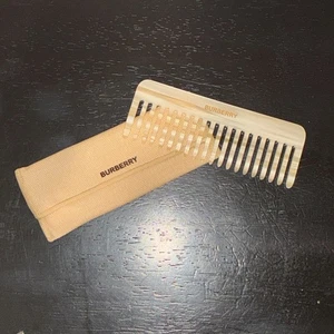 Pettine Capelli Burberry Pearl con Custodia Protettiva Elegante Accessorio Lusso - Foto 1 di 5