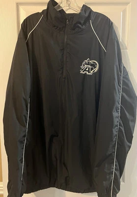 US Army Black Knights Black Jacket Men's 3XLT 1/2 Zip Pullover Front Pockets - Image 1 of 4