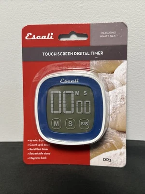 Escali Touch Screen Digital Timer - DR3 - Blue - NEW - Image 1 of 2