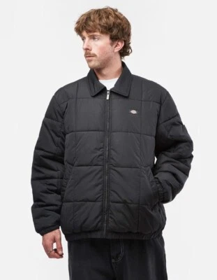 Dickies Eisenhower Puffer Jacket Black Collared Workwear Size Small RRP £145 - Image 1 of 4