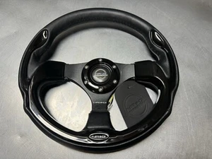 🔥 NEW NRG Pilota Steering Wheel 320mm Black Leather Accent Black Inserts - Picture 1 of 5