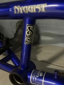 2002 Haro Vintage Backtrail X3 20 inch RYAN NYQUIST BMX Bike Frame Y2 Blue - Picture 1 of 12