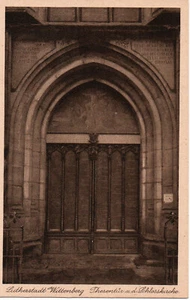 Lutherstadt Wittenberg "Thesentür an der Schlosskirche " echter Kupfertiefdruck - Bild 1 von 2