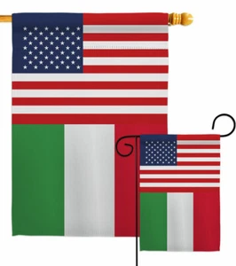 Italy US Friendship Garden Flag Regional Decorative Small Gift Yard House Banner - Picture 1 of 19