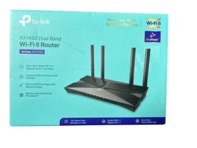 TP-LINK AX1450 Dual-Band WI-FI 6 Wireless Router 1201 Mbps 5 GHz 250 Mbps 2.4 GH - Image 1 of 2