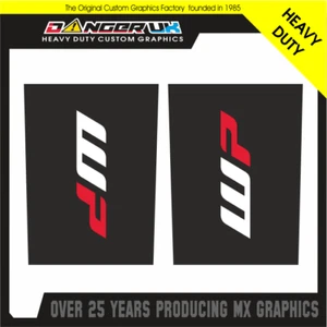 MOTOCROSS MX UPPER FORK GRAPHICS DECALS STICKERS PROTECTION WP 65cc - Picture 1 of 1