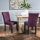 Nasima Contemporary Button Tufted Upholstered Fabric Dining Chairs (Set of 2)