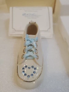 Lenox " Cherished Steps " Boy 4" Long.Accented With 24 Karat Gold & Crystal Gems - Picture 1 of 7
