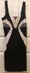 Lime Black White Grey Rayon Blend Body Con Stretchy Dress Size Medium - Picture 1 of 3