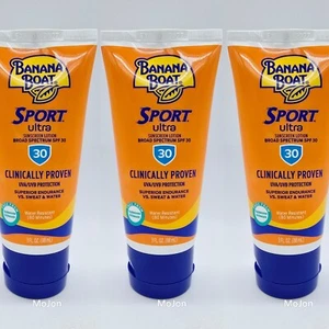 3x Banana Boat Sport Performance Sunscreen, SPF 30 Water Resistant, 3 oz Travel - Picture 1 of 8