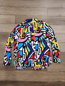 Big Dart womens shirt button up long sleeve abstract size Eur 44 UK 14 M - Picture 1 of 4
