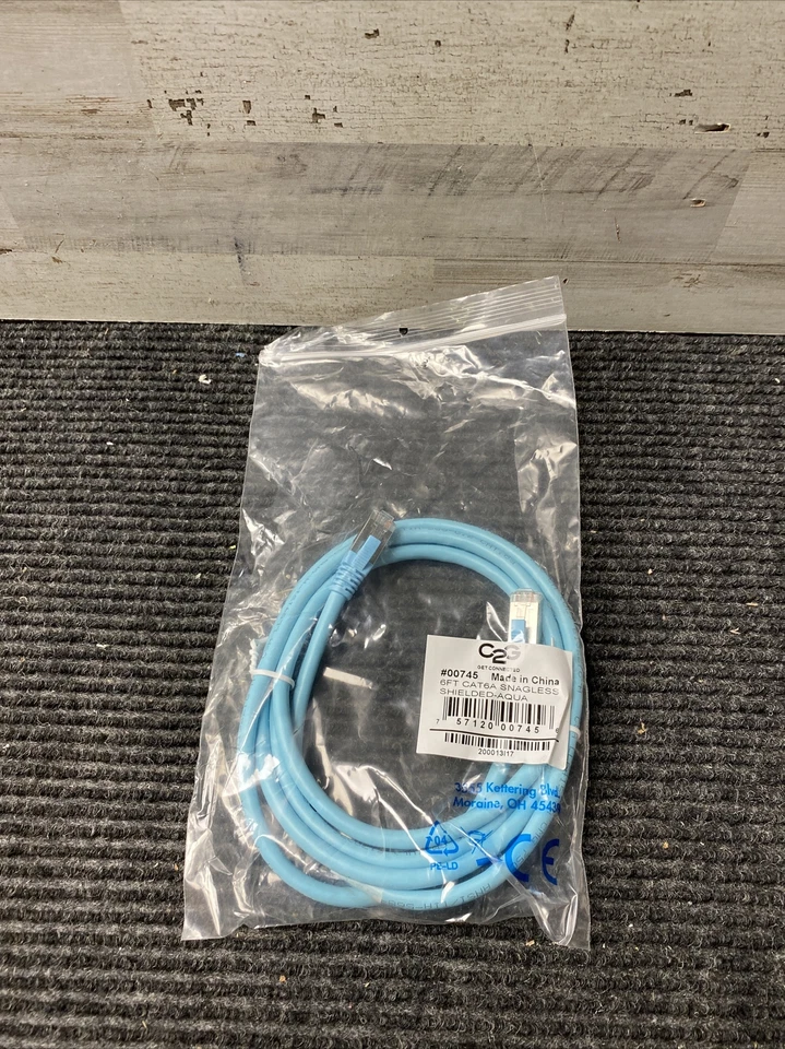 New C2G 6ft Cat6a Ethernet Cable - Snagless shielded-blue #00745 - Image 1 of 4