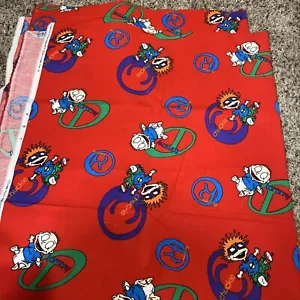 Vintage Rugrats Fabric Chuckie Red Tommy Cotton Quilting 2 yards - Picture 1 of 7