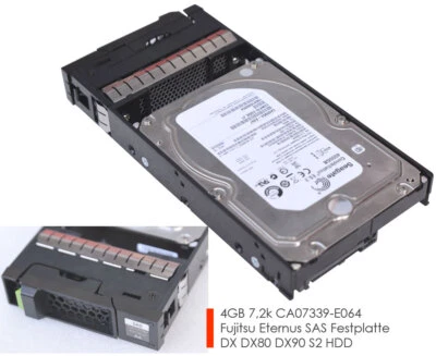 4TB SAS FUJITSU ETERNUS DX S2 3,5" 8,9c HDD38035484 CA07339-E064 FTS-ETEN4HD ET2 - Bild 1 von 4