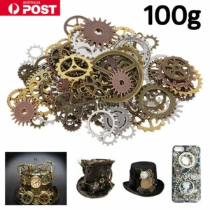100g Assorted Gear Steampunk Cogs Gears Pendants Clock Wheels Gear Mix DIY Craft - Picture 1 of 12
