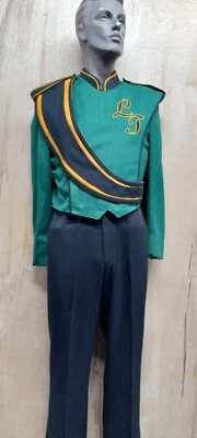 Uniforme Banda de Marcha Talla 46" Incluye Chaqueta Verde y Pantalones Negros Foto 1 de 4