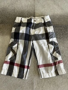 Burberry Boys Shorts Size 6 White Gray Nova Check Cotton - Picture 1 of 4