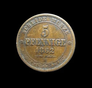 GERMANY SAXONY ALBERTINE 5 PFENNING 1862 B KM 1218 #7722# - Picture 1 of 2