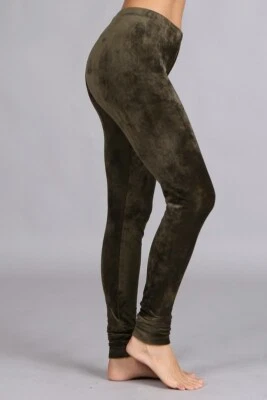 Leggings Chatoyant Talla Grande Terciopelo Suave Oliva Oscuro 2XL Foto 1 de 4