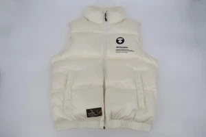 A BATHING APE Down Vest White AAPE Padded Size Medium - Picture 1 of 18