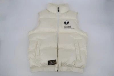 A BATHING APE Down Vest White AAPE Padded Size Medium - Image 1 of 4