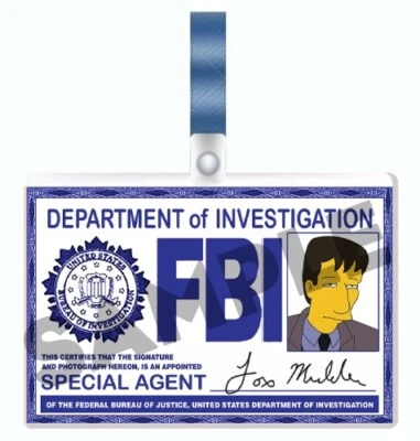 The X-Files / The Simpsons - Fox Mulder Cosplay Cartera I.D. Insignia Foto 1 de 2