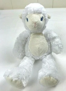 Pickles White Cream/Yellow 11" Lamb Blue Eyes Stuffed Animal Plush Baby Rattle - Picture 1 of 4