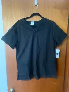 New VT501C Black Unisex Medium Vital Threads Scrub Top 2 Hew Pockets - Picture 1 of 8