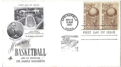 2 '61 FDCs Dr. James Naismith Inventor of Basketbal on ArtCraft  SC#1189 - Image 1 of 2