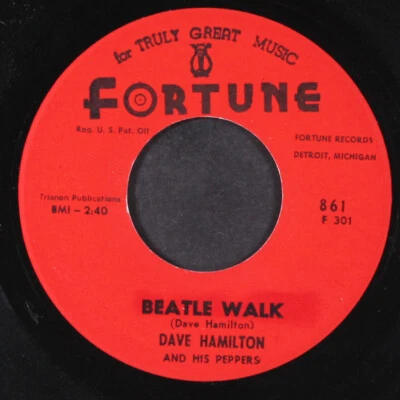 DAVE HAMILTON & PEPPERS: beatle walk / the argentina FORTUNE 7" Single 45 RPM - Image 1 of 2