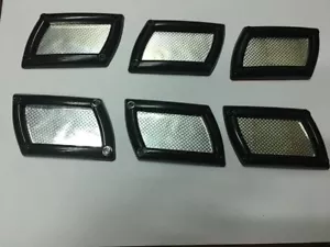 Car Hood Side FENDER BUMPER DECORATION VENT black Reflective Silver X 6 PIECES - Picture 1 of 5