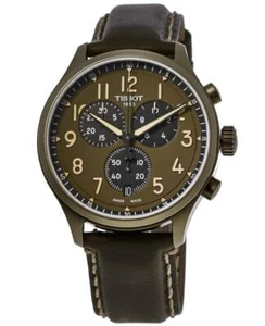 New Tissot Chrono XL Khaki Dial Leather Strap Men's Watch T116.617.36.092.00 - Picture 1 of 4
