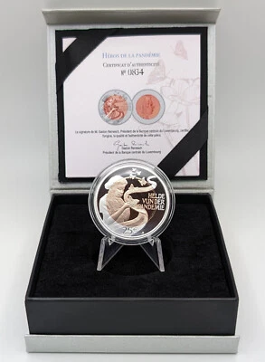 Luxemburg 2023 25 Euro Helden der Pandemie Silber PP Polierte Platte Proof - Bild 1 von 4