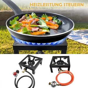 Portable Single Burner Cast Iron Propane LPG Gas Stove Outdoor Camping Cooker - Picture 1 of 14