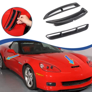 Carbon ABS Front & Rear Side Fender Door Scoop Air Outlet Trim Für Corvette C6 - Bild 1 von 23