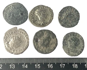 Authentic Ancient - Lot of 6 Ancient Roman Silvered Double Denarius coins 136 - Picture 1 of 2