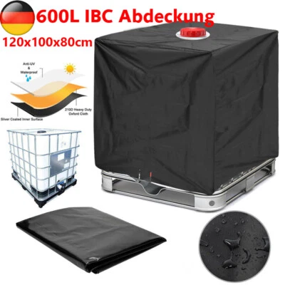 600L IBC Container Abdeckung UV-Schutz Frostschutz Regenwassertank Abdeckplane - Bild 1 von 4