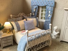 Dollhoues Bedding Set In Blue And Matching Curtains