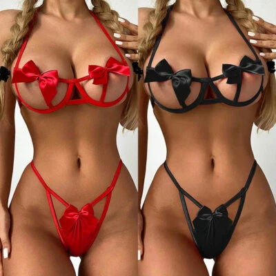 Damen Sexy Bh G-String Tanga Slip Höschen Dessous Unterwäsche Schle *? - Bild 1 von 4