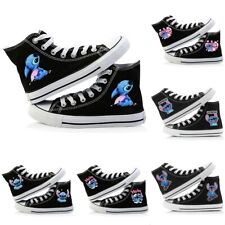 Unisex Lilo Stitch Cartoon Lace-up High Top Trainers Canvas Shoes Sneakers Gifts