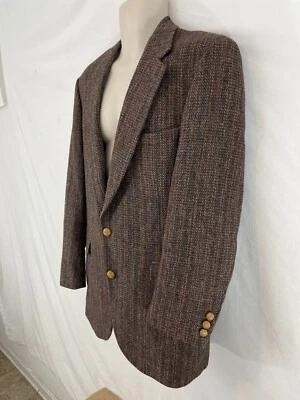 Chaqueta Blazer Harris Tweed Stafford Para Hombres 42 Marrón Tweed Pura Nueva Lana 2 Botones Foto 1 de 4
