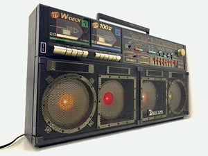 BOOMBOX Ghettoblaster MADONNA Radio Cassette Stereo DYNASTY ES555 Vintage WORK - Imagen 1 de 24