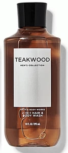 BATH & BODY WORKS TEAKWOOD MEN'S COLLECTION 3 IN 1 HAIR FACE & BODY WASH 10 oz - Picture 1 of 6