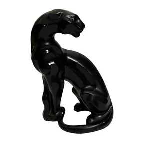 Vintage 90 Alexander Daniel Metal Black Mid Century Modern Panther Jaguar Statue - Picture 1 of 12