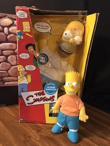 New THE SIMPSONS Playmates Talking Interactive 15” 2000 HOMER SIMPSON/1990 Bart - Picture 1 of 11