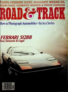 Road & Track Vintage Car Magazine March 1978 Ferrari 512BB Maserati Merak SS GT - Picture 1 of 3