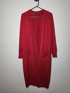 Cárdigan Torrid Para Mujer 1 Rojo Tejido Elástico Frente Abierto Plumero Lagenlook Preppy - Imagen 1 de 8